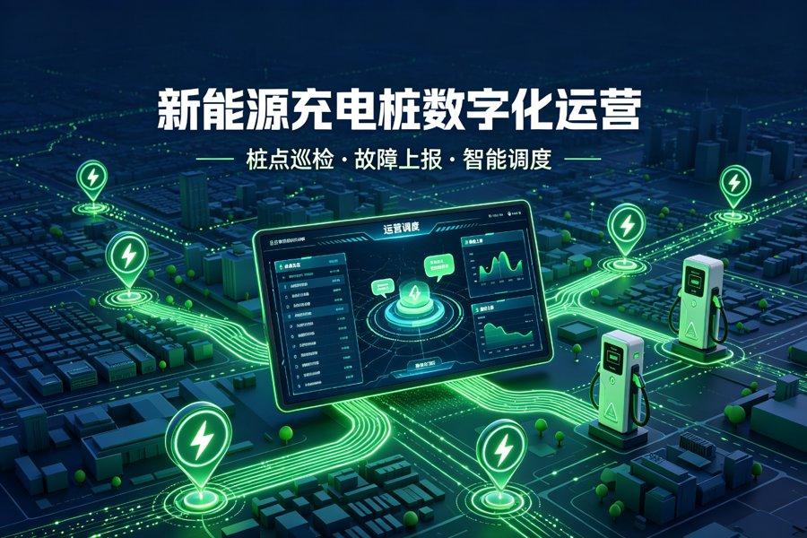 华南某新能源充电桩运营企业数字化转型：300个桩点巡检如何从靠人跑到靠系统